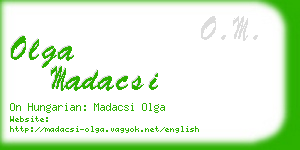 olga madacsi business card